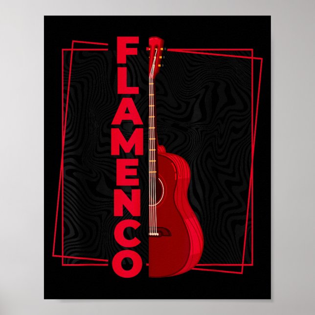 Flamenco _ Spanischer Tanzgitarre _ Spanien Flamen Poster (Vorne)