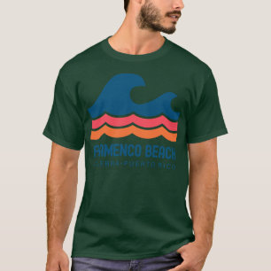 Flamenco Strand Culebra Puerto Rico Retro Welle T-Shirt