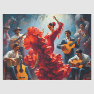Flamenco Tancing Ephemera Möbeldekoupage Seidenpapier