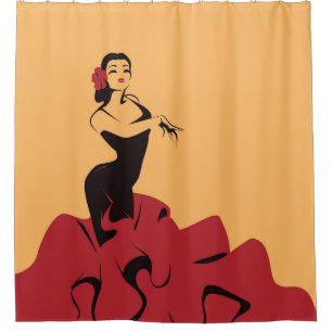 Flamenco-Tänzer in einer spektakulären Pose Duschvorhang