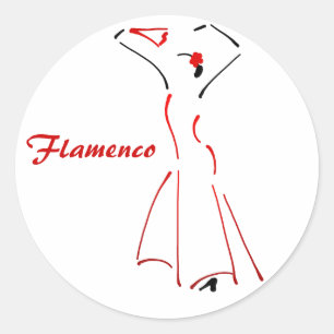 Flamenco-Tänzer mit individualisierbarem Slogan Runder Aufkleber