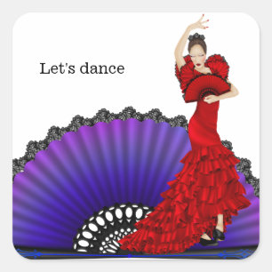 Flamenco-Tänzer Quadratischer Aufkleber