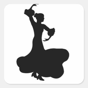Flamenco-Tänzer Quadratischer Aufkleber