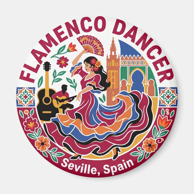 Flamenco-Tänzer Spanien Magnet (Vorne)