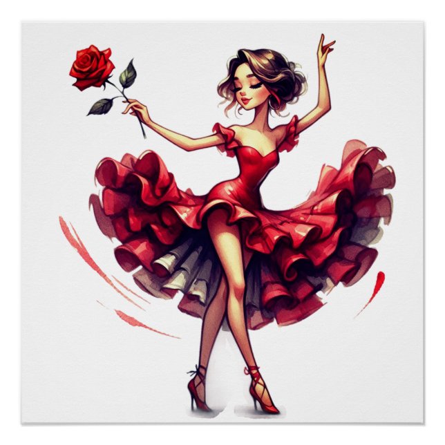 Flamenco-Tänzerin Poster (Vorderseite)