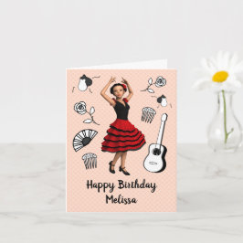 Flamenco-Thema - Niedliche Dancer Doll Birthday od Karte