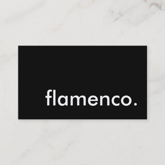 Flamenco. Visitenkarte (Vorderseite)