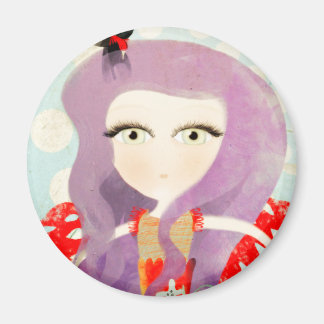 Flamencospain Mädchen lila zarte Augen Liebe Magne Magnet