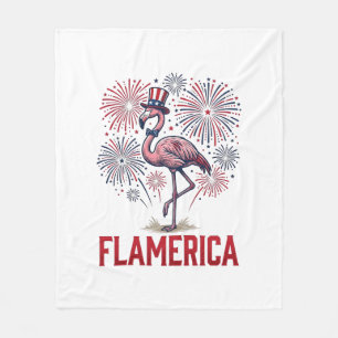 Flamerica Flamingo Patriotisches Vintage-Shirt-Des Fleecedecke