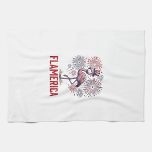 Flamerica Flamingo Patriotisches Vintage-Shirt-Des Geschirrtuch