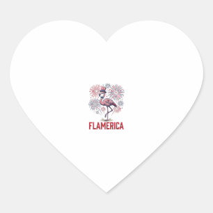 Flamerica Flamingo Patriotisches Vintage-Shirt-Des Herz-Aufkleber