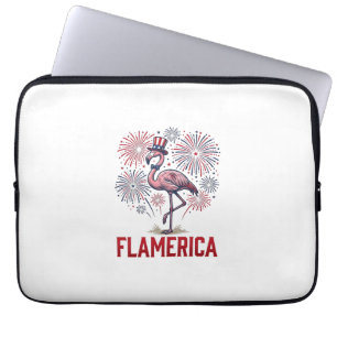 Flamerica Flamingo Patriotisches Vintage-Shirt-Des Laptopschutzhülle