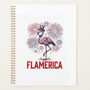 Flamerica Flamingo Patriotisches Vintage-Shirt-Des Planer