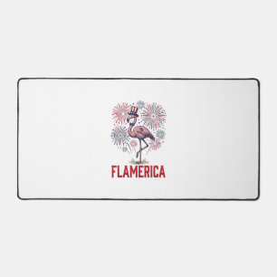 Flamerica Flamingo Patriotisches Vintage-Shirt-Des Schreibtischunterlage
