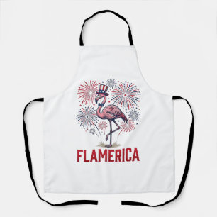 Flamerica Flamingo Patriotisches Vintage-Shirt-Des Schürze