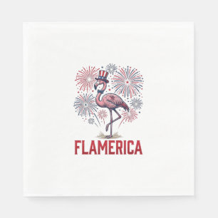 Flamerica Flamingo Patriotisches Vintage-Shirt-Des Serviette