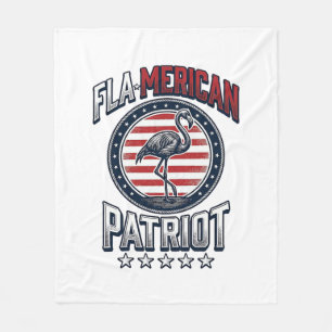 Flamerikanischer Patriot Flamingo Vintage Vektor Fleecedecke