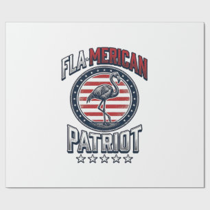 Flamerikanischer Patriot Flamingo Vintage Vektor Geschenkpapier