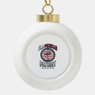 Flamerikanischer Patriot Flamingo Vintage Vektor Keramik Kugel-Ornament