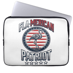 Flamerikanischer Patriot Flamingo Vintage Vektor Laptopschutzhülle