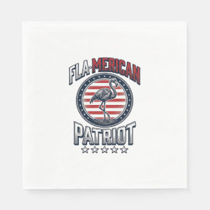 Flamerikanischer Patriot Flamingo Vintage Vektor Serviette