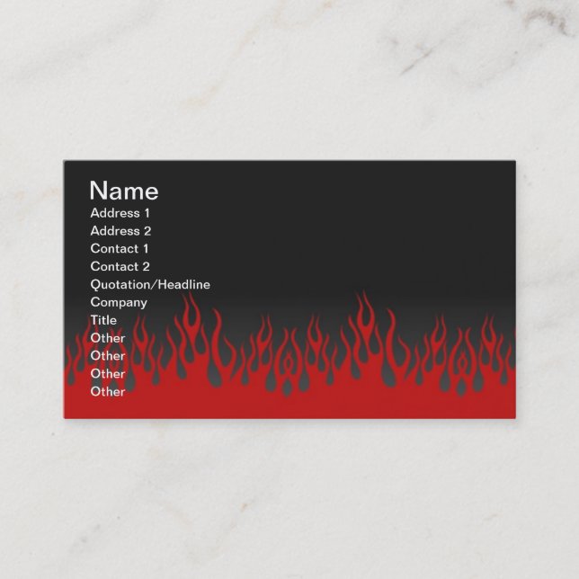 Flames Business Card Visitenkarte (Vorderseite)