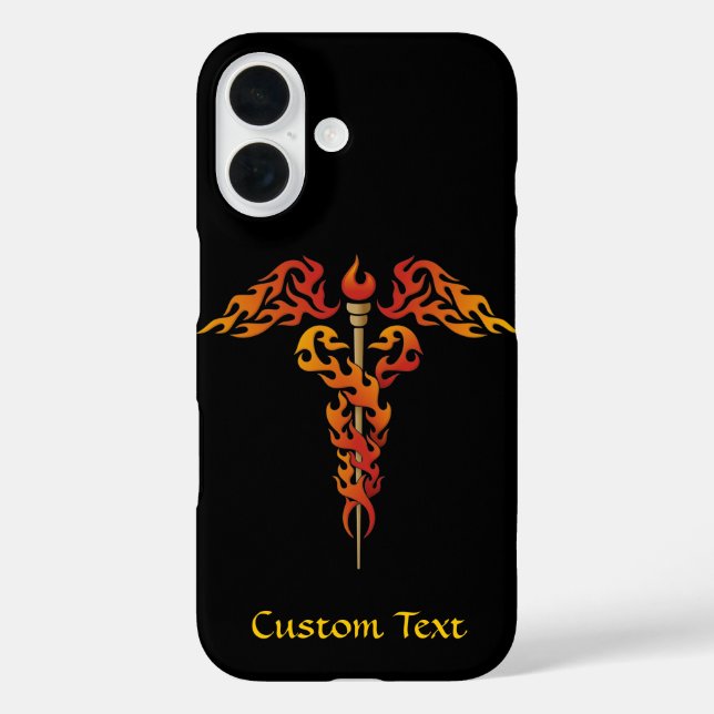 Flames Caduceus Case-Mate iPhone Hülle (Rückseite)