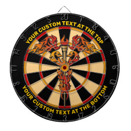Flames Caduceus Dartboard mit benutzerdefiniertem  Dartscheibe