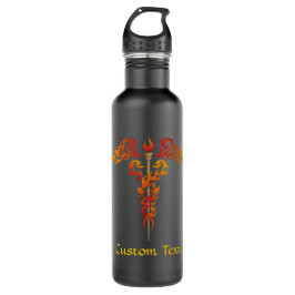 Flames Caduceus Edelstahlflasche