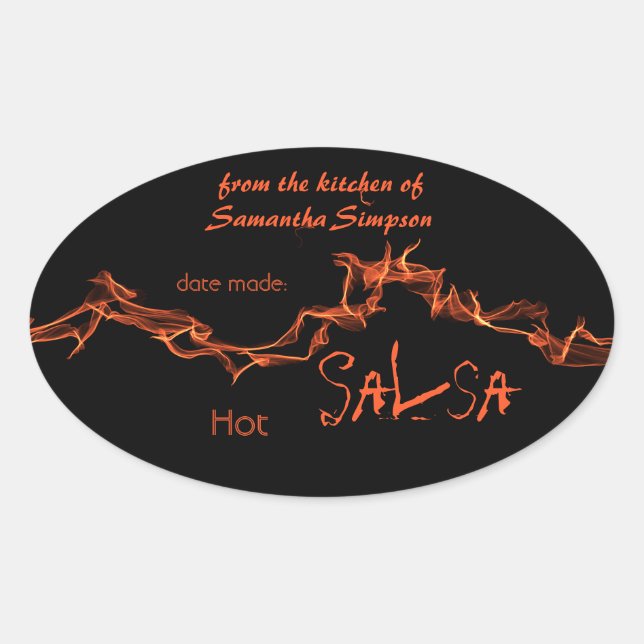 Flames Custom Canning Ovaler Aufkleber (Vorderseite)