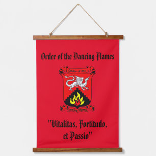 Flames Lodge Banner Wandteppich Mit Holzrahmen