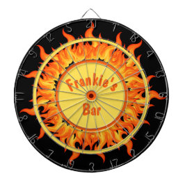 Flames of Fire Black Personalized Dartscheibe