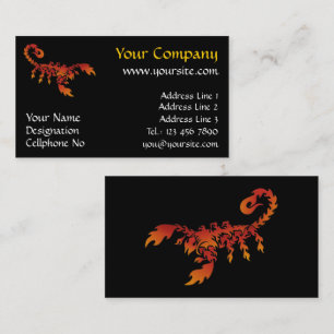 Flames Scorpion Business Card Visitenkarte