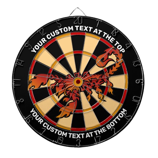 Flames Scorpion Dartboard mit benutzerdefiniertem  Dartscheibe (vorne)
