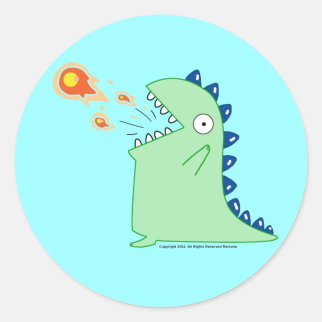 Flamey die Dragon Stickers (Vorderseite)