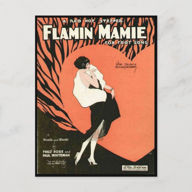Flamin Mamie Flapper Postkarte (Vorderseite)