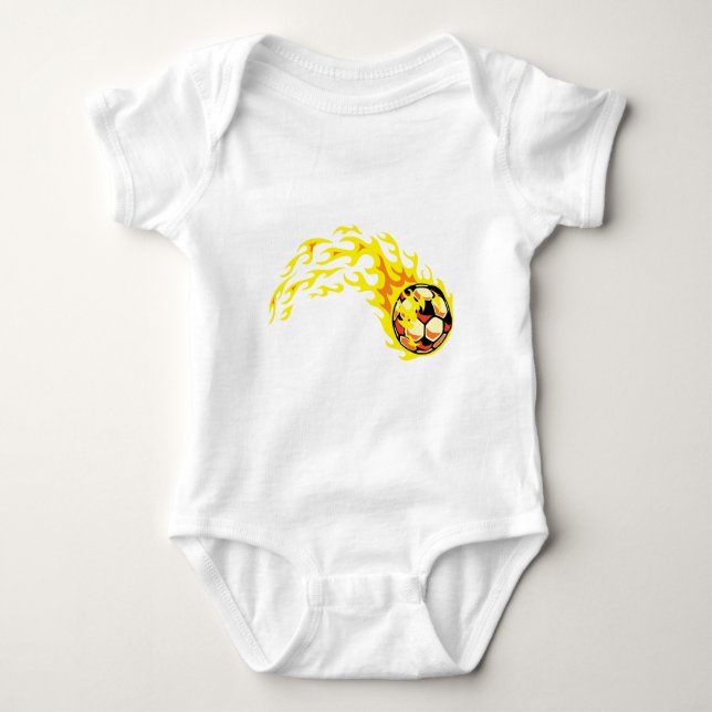 Flamin' Soccer Ball Baby Strampler (Vorderseite)