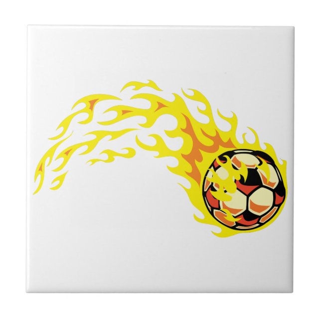 Flamin' Soccer Ball Fliese (Vorderseite)