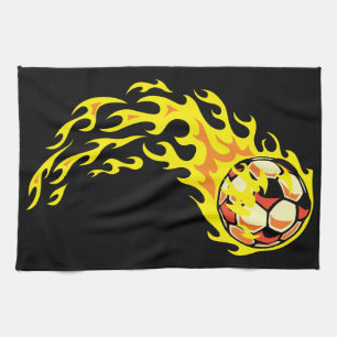 Flamin' Soccer Ball Handtuch