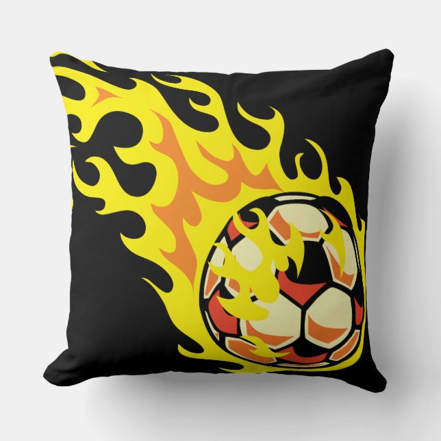 Flamin’ Soccer Ball Kissen (Vorderseite)