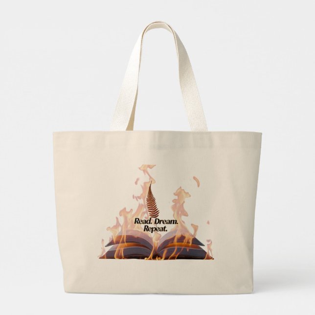 Flaming Book Jumbo-Tasche - Lies, träume, wiederho Jumbo Stoffbeutel (Rückseite)