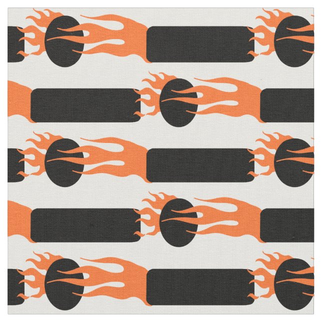 Flaming Dit und Dah Ham Radio Fabric Stoff (Nahaufnahme)