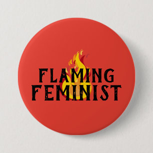 Flaming Feminist RBG Feminism Flames 20 Button