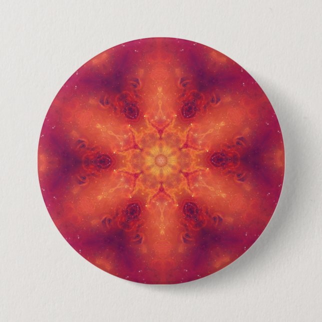 Flaming Fiery Phoenix Burning Snowflake Button (Vorderseite)