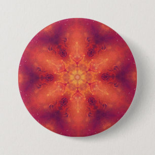 Flaming Fiery Phoenix Burning Snowflake Button