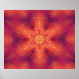 Flaming Fiery Phoenix Burning Snowflake Poster
