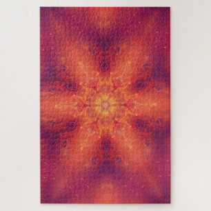 Flaming Fiery Phoenix Burning Snowflake Puzzle