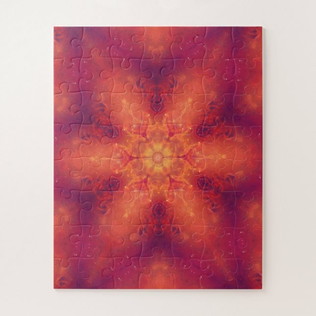 Flaming Fiery Phoenix Burning Snowflake Puzzle (Vertikal)
