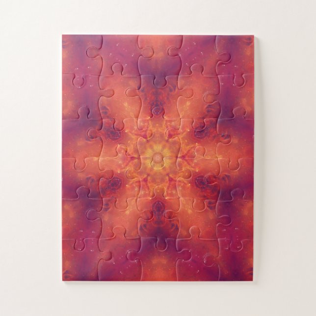 Flaming Fiery Phoenix Burning Snowflake Puzzle (Vertikal)