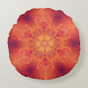 Flaming Fiery Phoenix Burning Snowflake Rundes Kissen